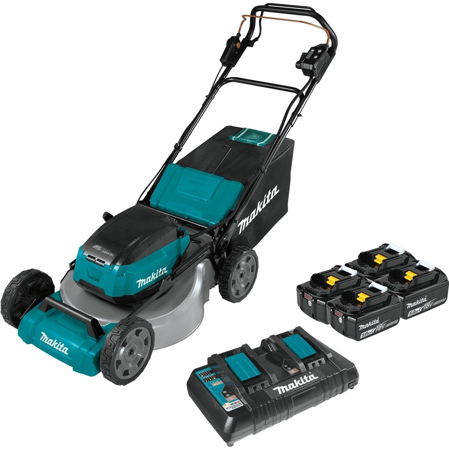 21 in. 18-Volt X2 (36-Volt) LXT Lithium-Ion Cordless Walk Behind Self Propelled Lawn Mower Kit with 4 Batteries (5.0 Ah) - Image 2