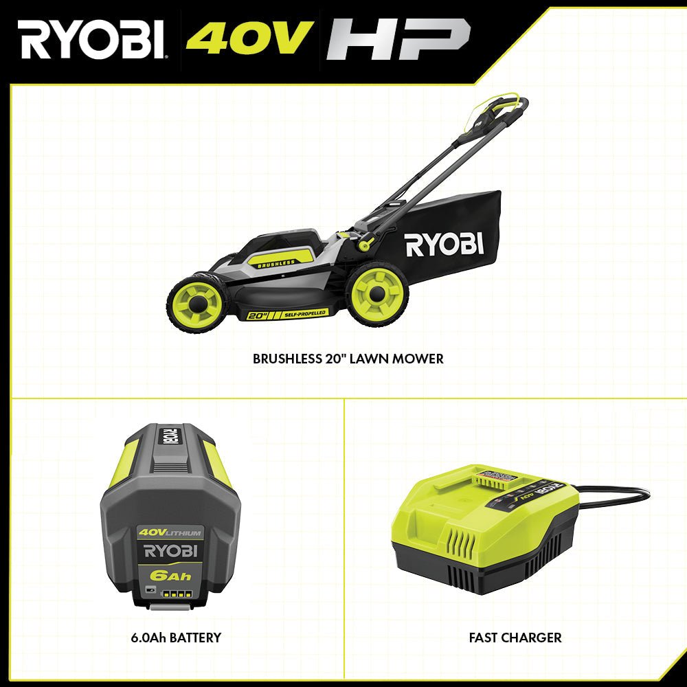 40V Brushless 20 in. Cordless Walk Behind Self-Propelled Lawn Mower - Image 12