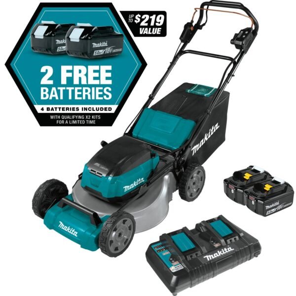 21 in. 18-Volt X2 (36-Volt) LXT Lithium-Ion Cordless Walk Behind Self Propelled Lawn Mower Kit with 4 Batteries (5.0 Ah) - Image 15
