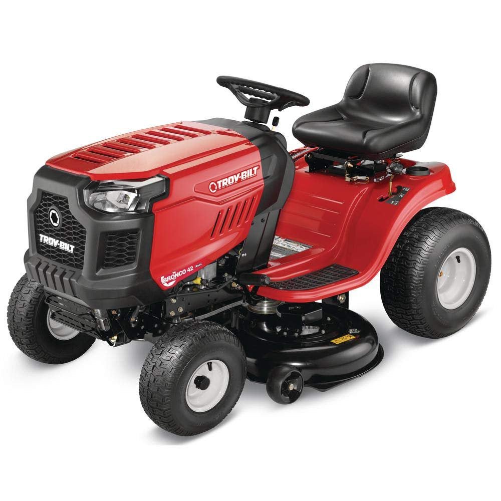 Troy Bilt Bronco 42 in 19 HP Briggs & Stratton Automatic Drive Gas Riding Lawn Tractor with Mow in Reverse - Image 2