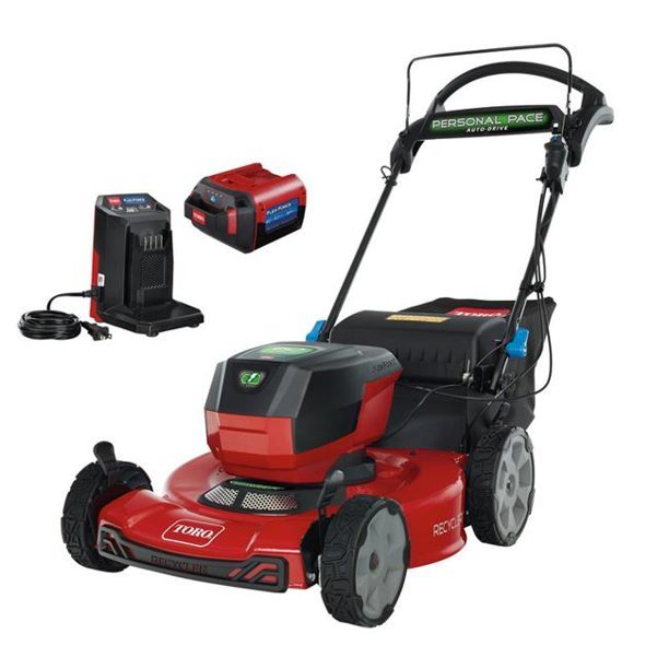 Flex-Force 60V Cordless 2-Tool Combo Kit 22 in. Recycler Walk Behind Lawn Mower & Leaf Blower w/Charger & Batteries - Image 3