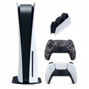 Sony PlayStation 5 PS5 Disc Console Bundle – Extra DualSense Controller + Charging Station, US Plug (1000032115)