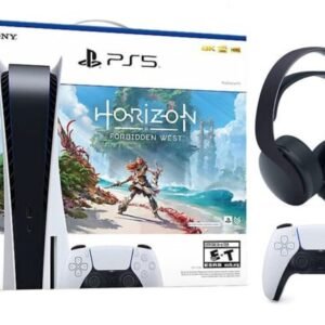 Sony PS5 PlayStation 5 Blu-ray Console with Horizon Forbidden West Game + PULSE 3D Wireless Headset Bundle – 1000032115/1000032000