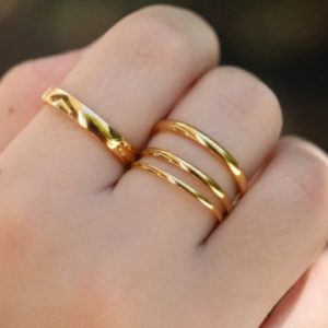 18k Gold-Filled Band Rings for Women